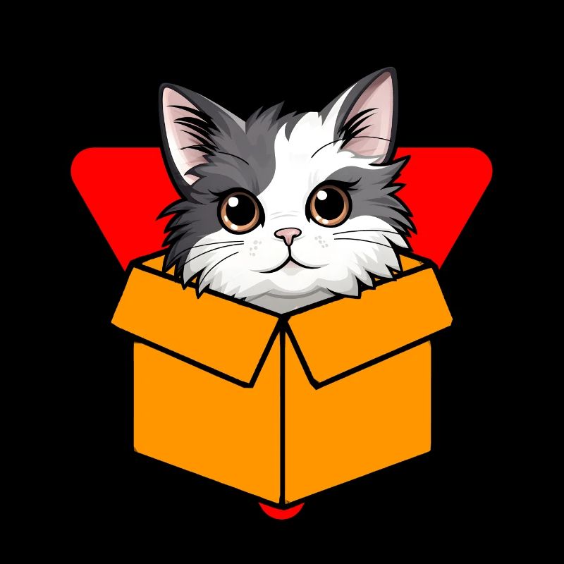 Chat En Boîte Rétro Mignon Amant De Chat Drôle
