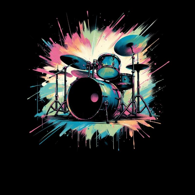 Buntes Abstraktes Drum Set Drummer Drumming