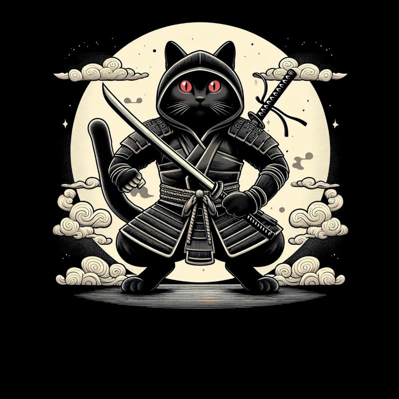 Ninja Cat Japanese Samurai Japan Kawaii Warrior