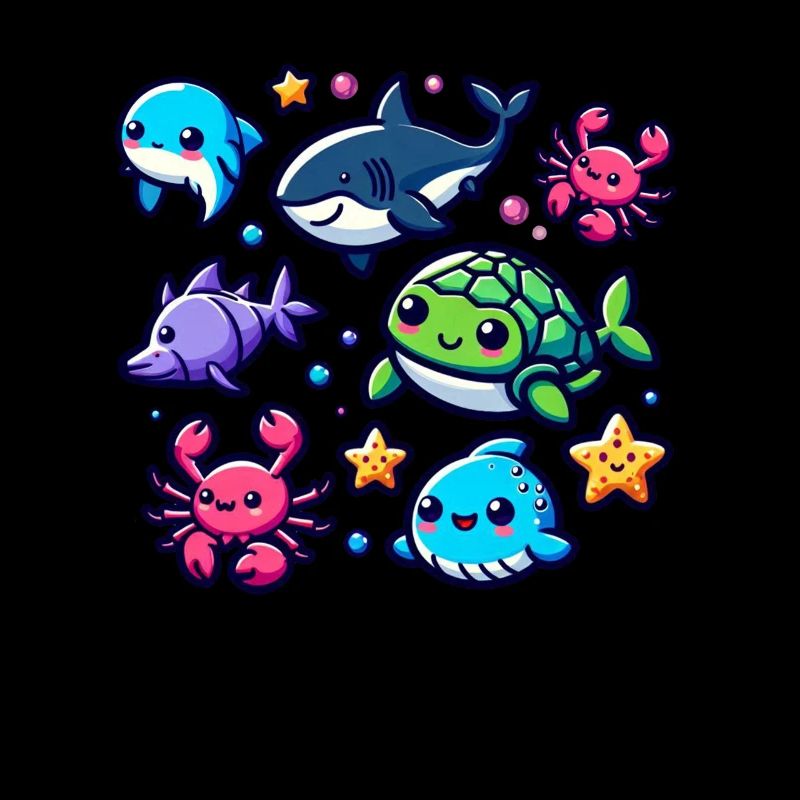 Créatures marines colorées pour les enfants Créatures marines