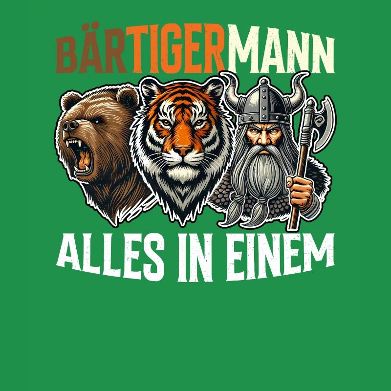 BÄRTIGERMANN Wikinger Bart Mann Tiger Lustige