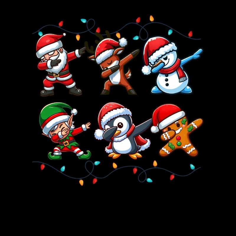 Dabbing Père Noël Elfe Équipe de Noël Garçons Filles