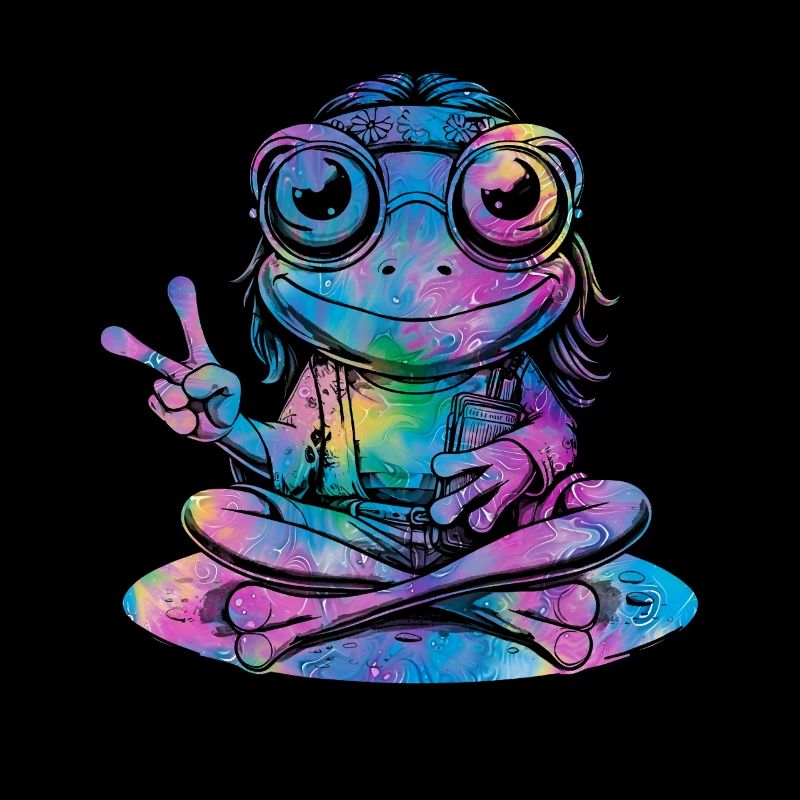 Friedenszeichen Dye Hippie Frog 60s