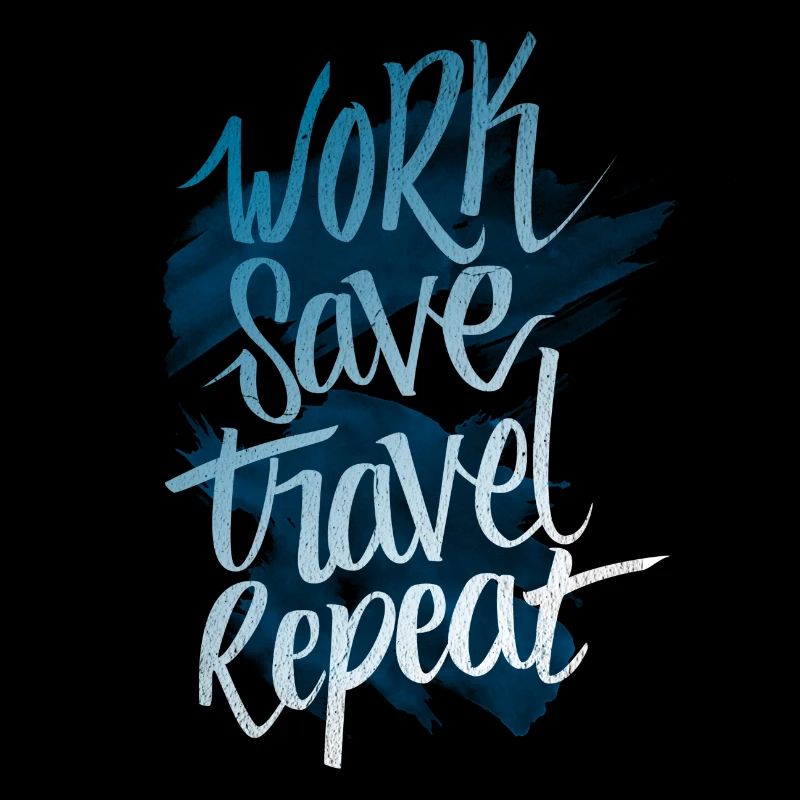 Speichern Work Travel Repeat - Dark