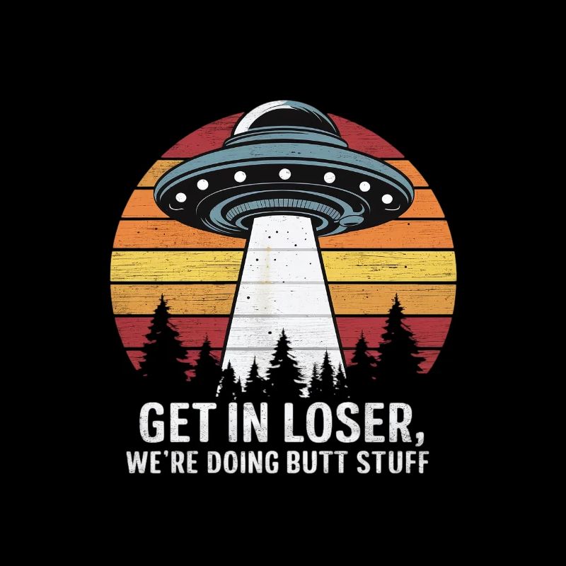 Space adventure with UFO and saying