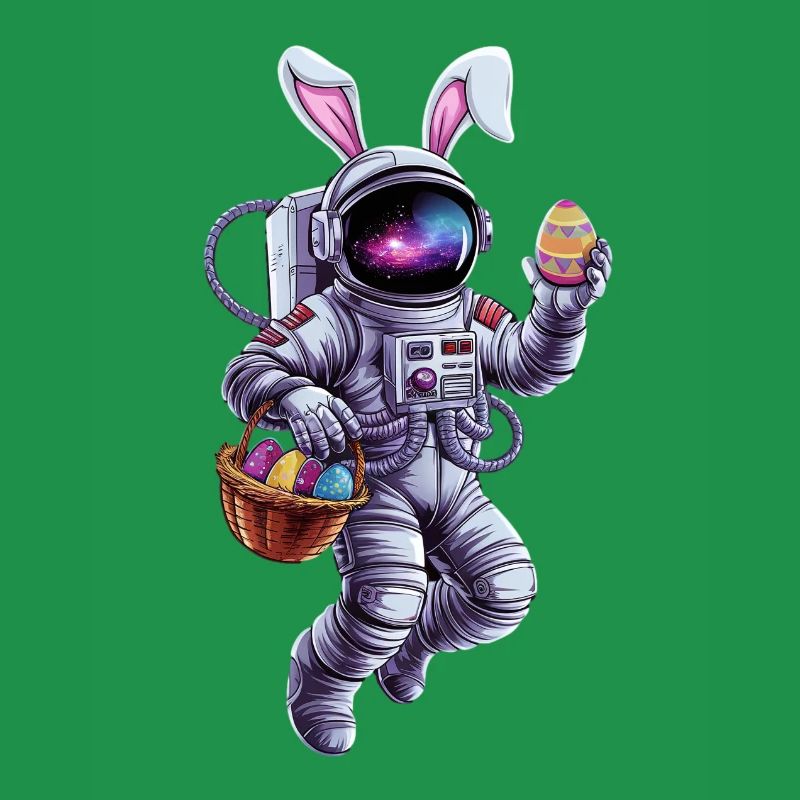 Lapin de Pâques astronaute dans l’aventure spatiale