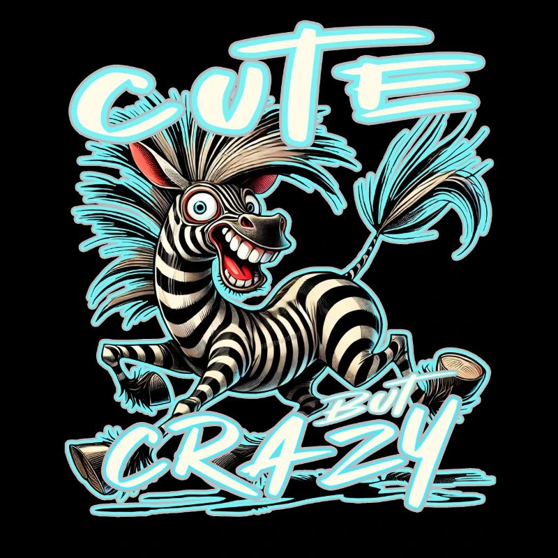 Cute but Crazy Zebra Comic Stil lustiges Motiv