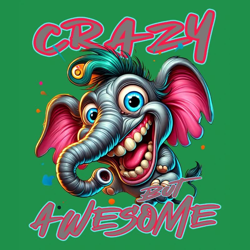 Crazy but Awesome – Elefant Comic Stil