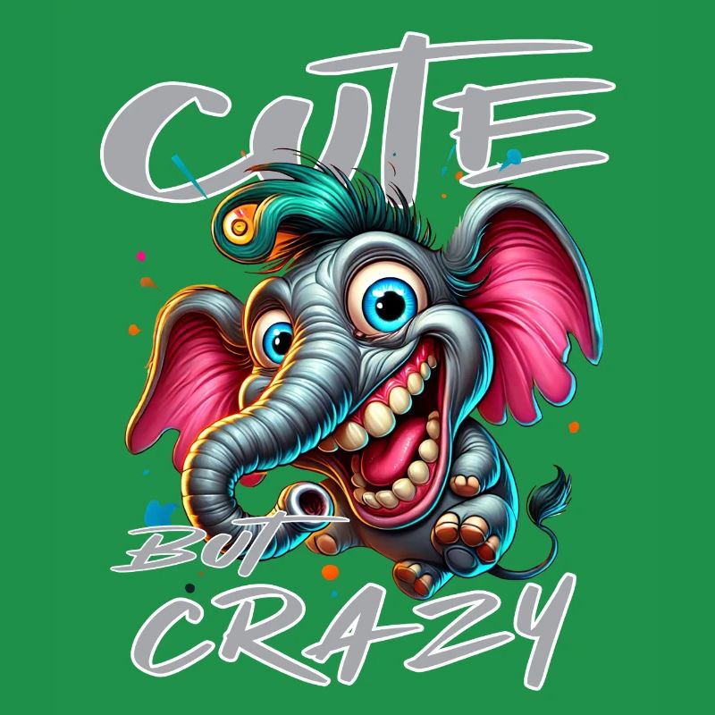Cute but Crazy Elephant Comic Style
