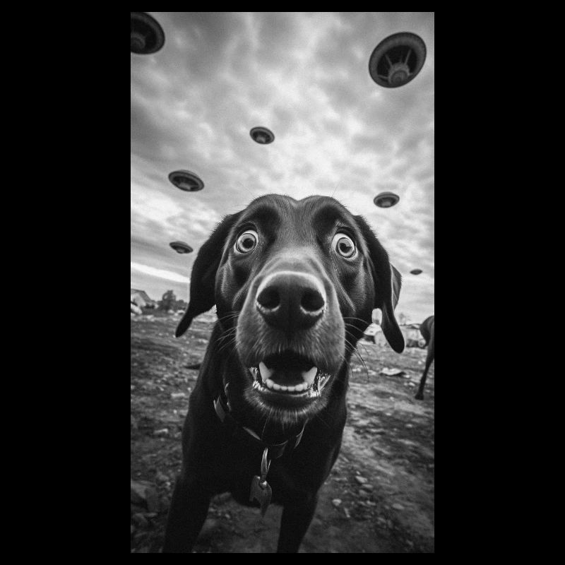 Alieno UFO Divertente Cane Meme Selfie