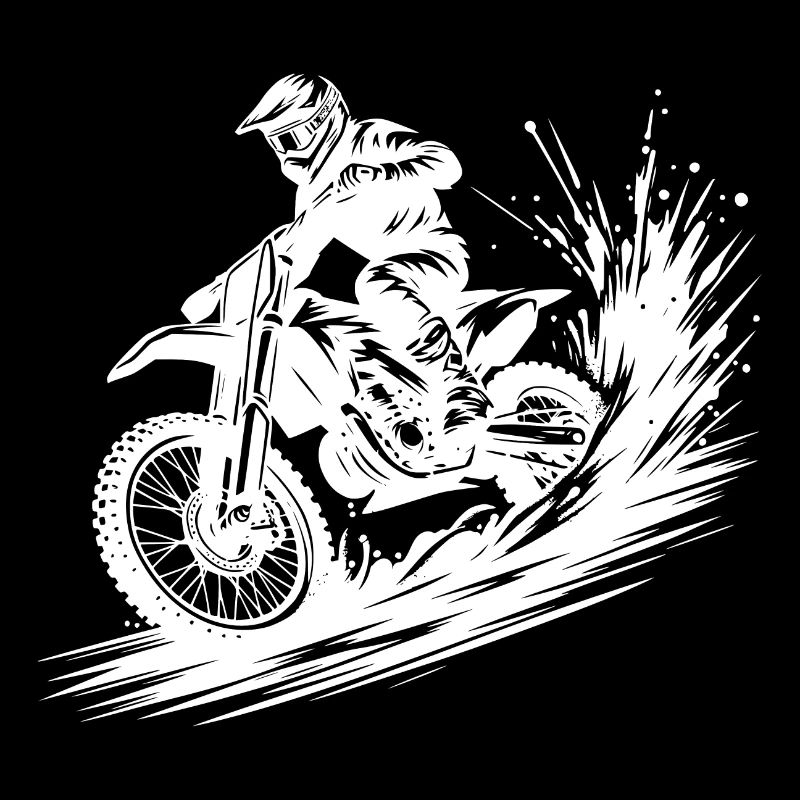 Dessin d’illustration dynamique de motocross