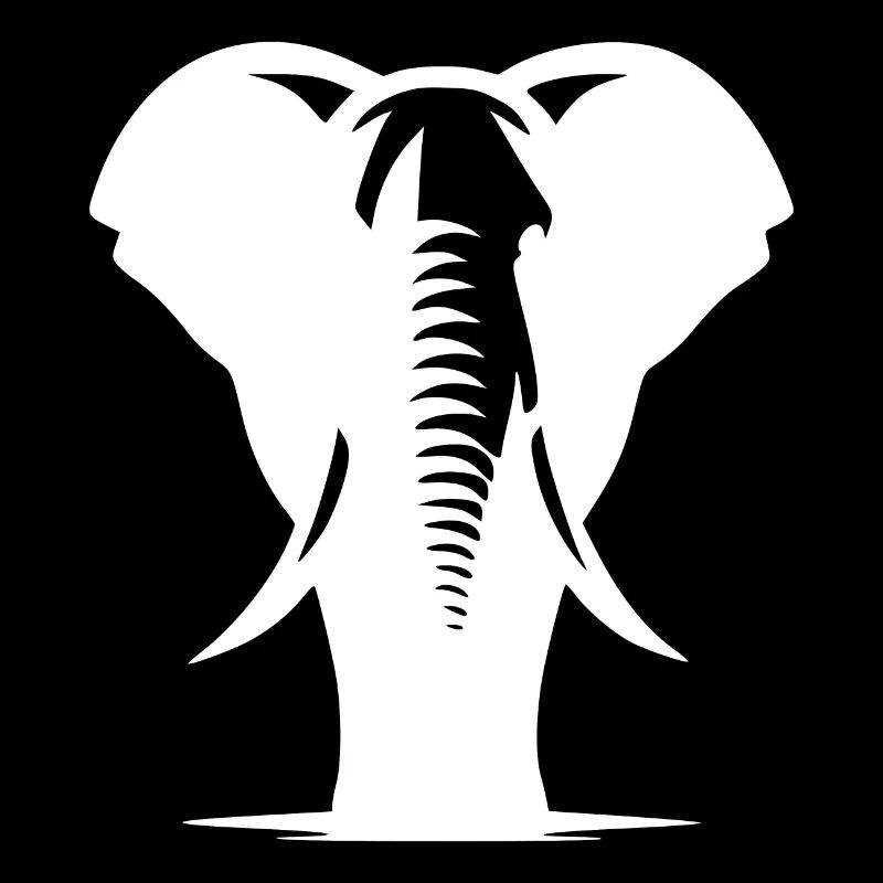 Elephant portrait proboscis with tusks