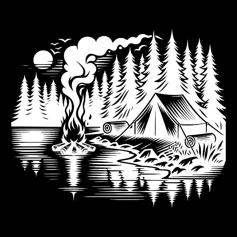 Camping en forêt au bord du lac Expérience nature