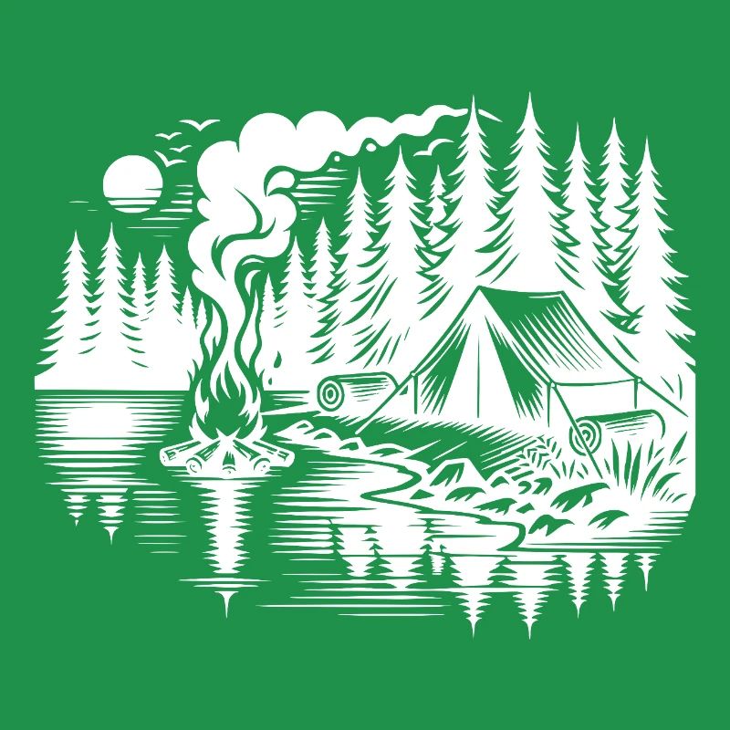 Forest Camping by the lake Nature experience
