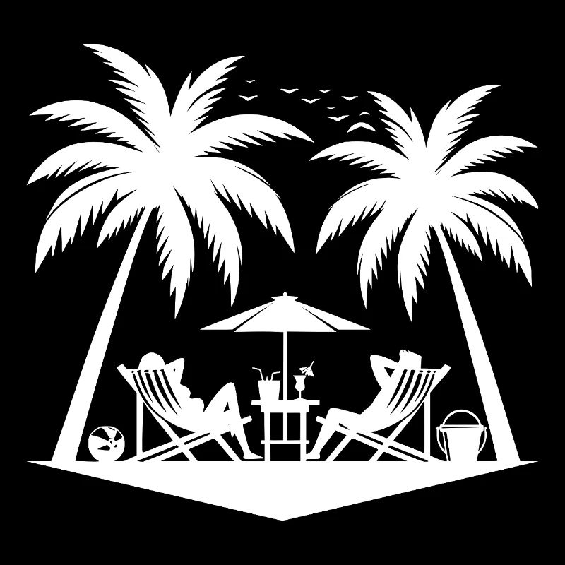 Vacances pour les couples avec palmiers sur la plage