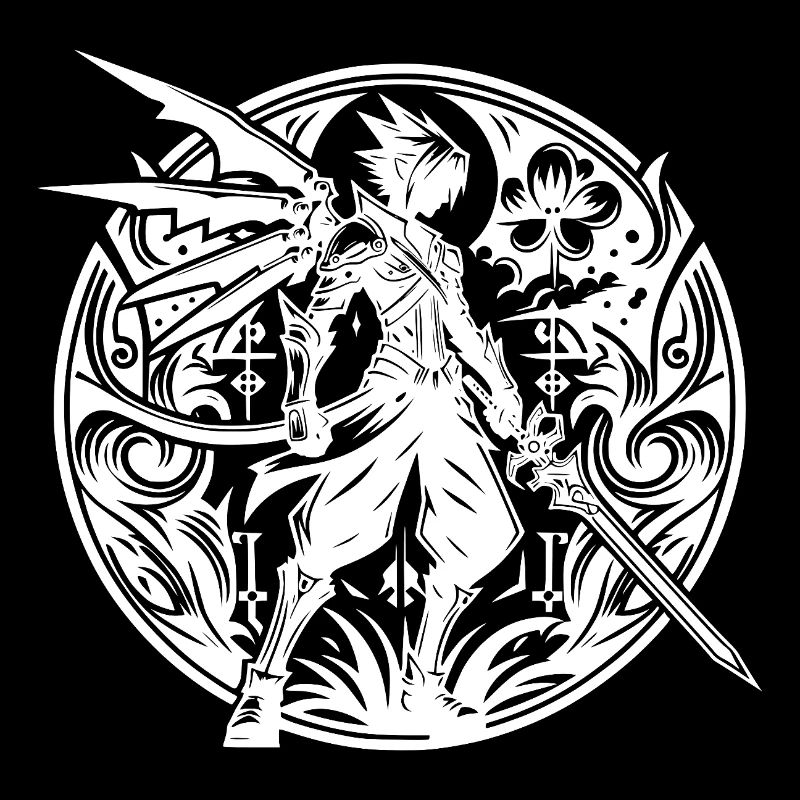 Cool Fantasy Fighter avec épée et ailes