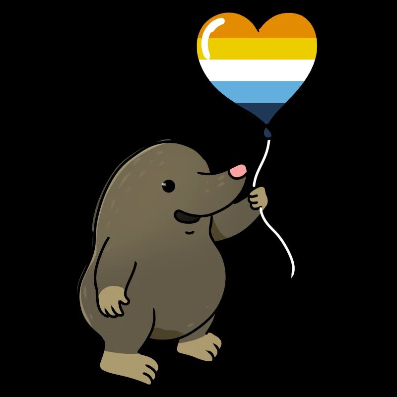 Maulwurf Herzballon Aroace Pride