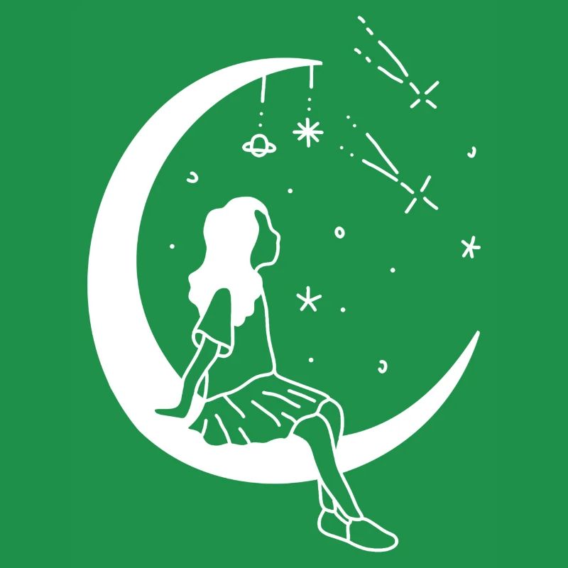Mädchen Mond Sterne