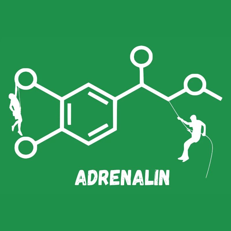 Adrenalin Strukturformel mit Kletterer