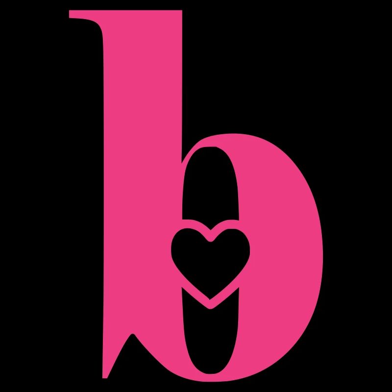 Letter b Initial letter with heart