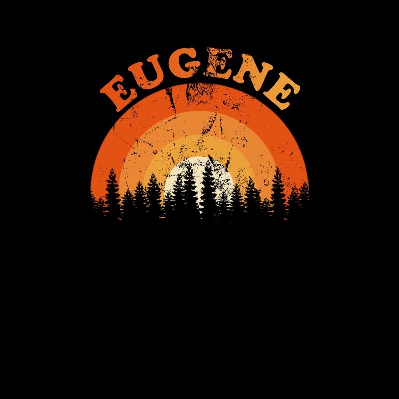 Vintage Eugene Oregon Fan rétro Cool coucher de soleil