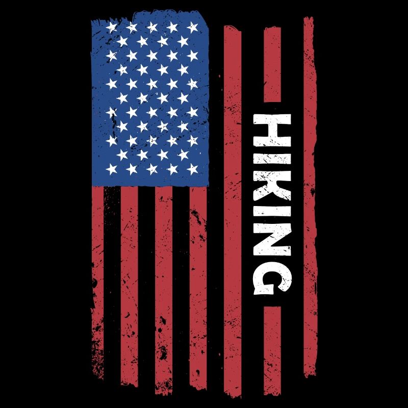 Hiker Us Flag Hiking