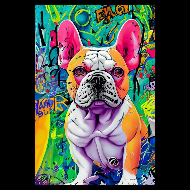 Impression pop art moderne | coloré | Bouledogue français