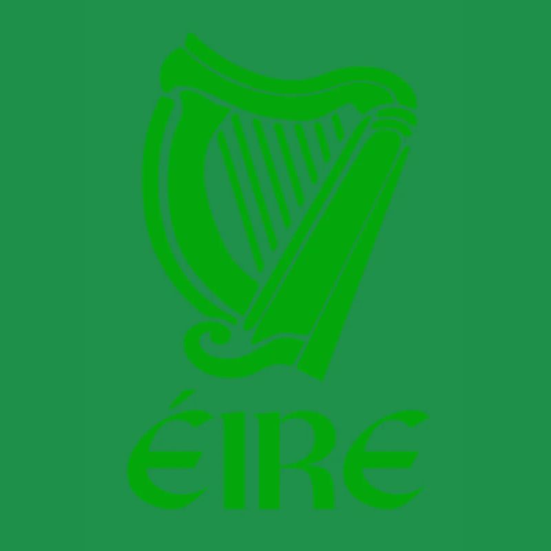 St Patricks Day Gaelic Saying Eire With Harp