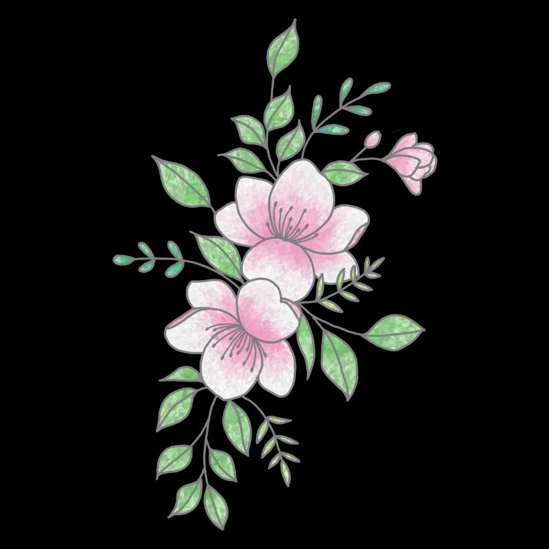 Fleur rose blanche