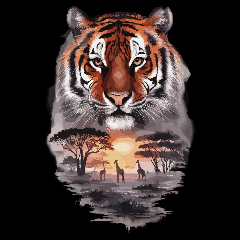 Vintage Tiger Retro Wildtier
