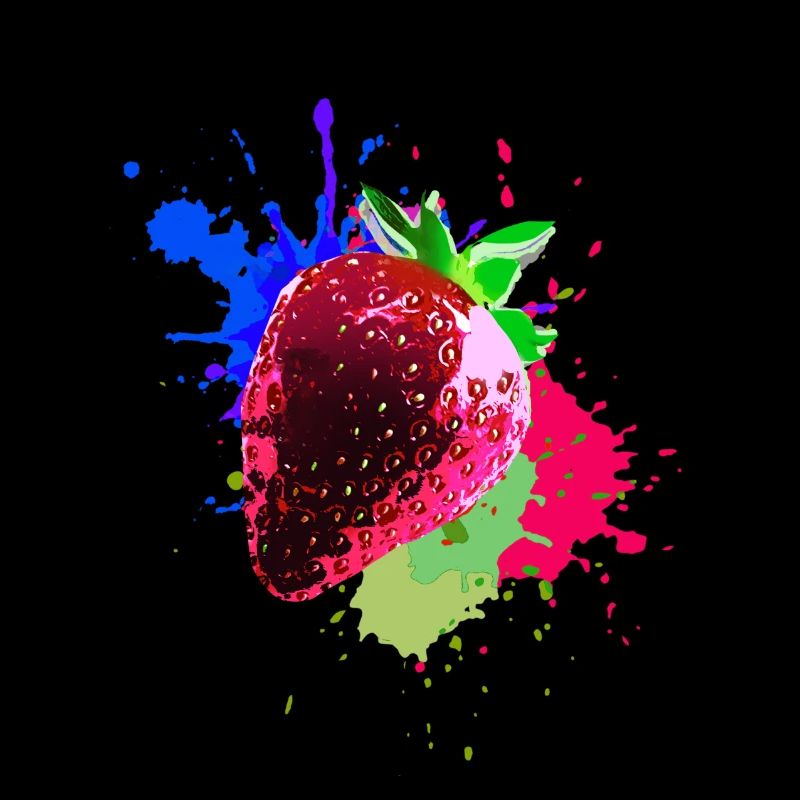 pop-art,erdbeere,farbklecks, splash