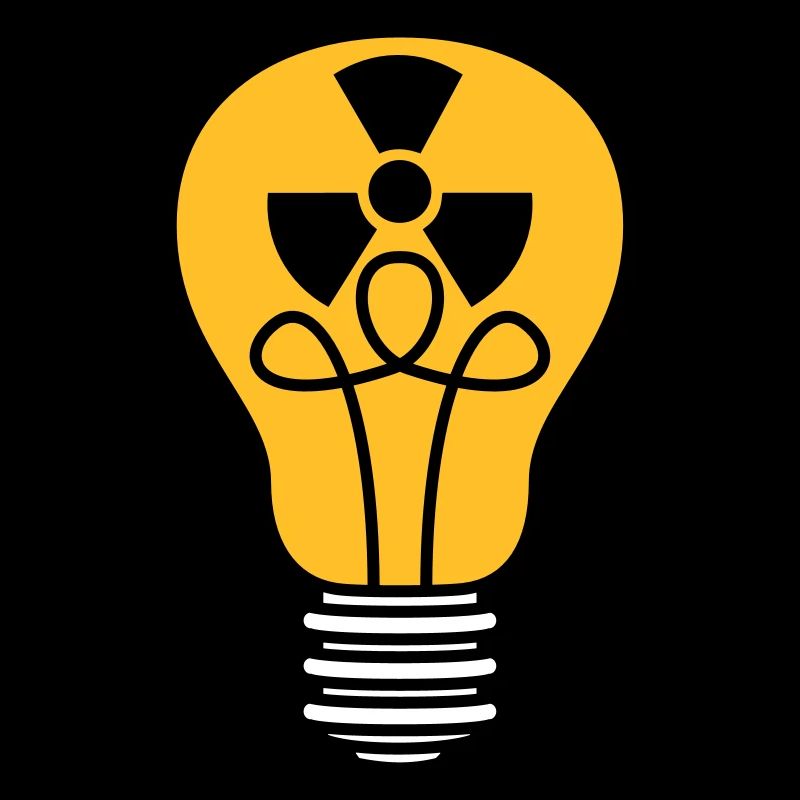 atom energy sign symbol radioactive light bulb