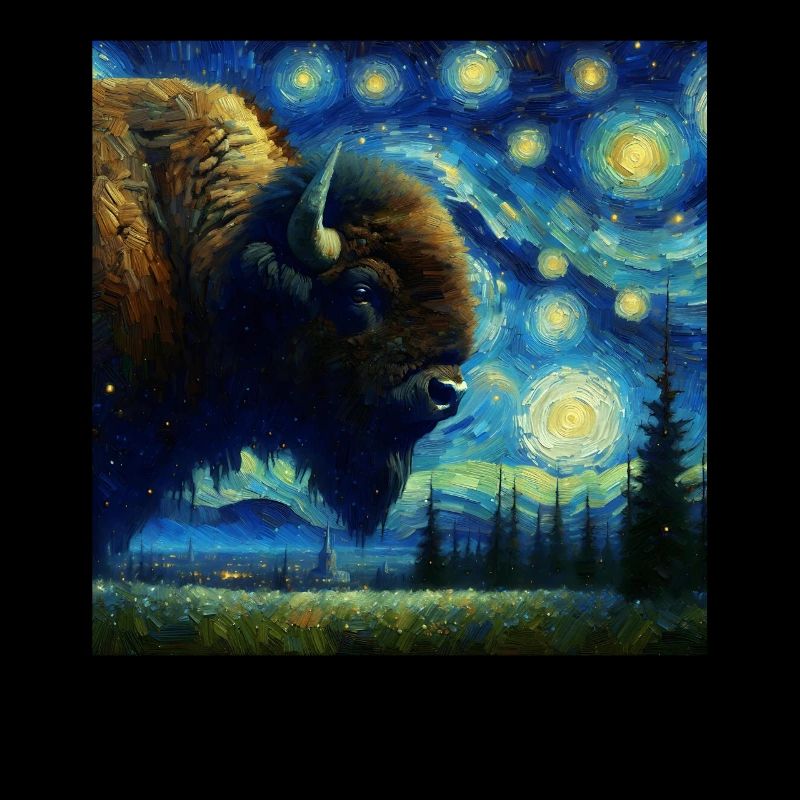 Bison des prairies Bison Nuit étoilée