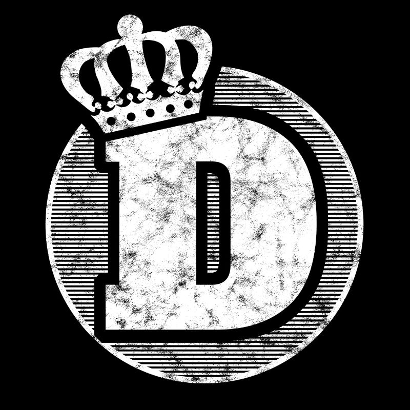 Stylish letter D with crown