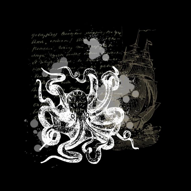 Pieuvre de conception nautique Vintage Steampunk