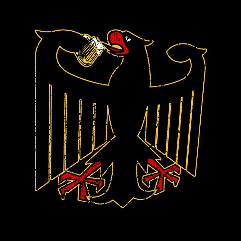 Funny German Federal Eagle drinks beer