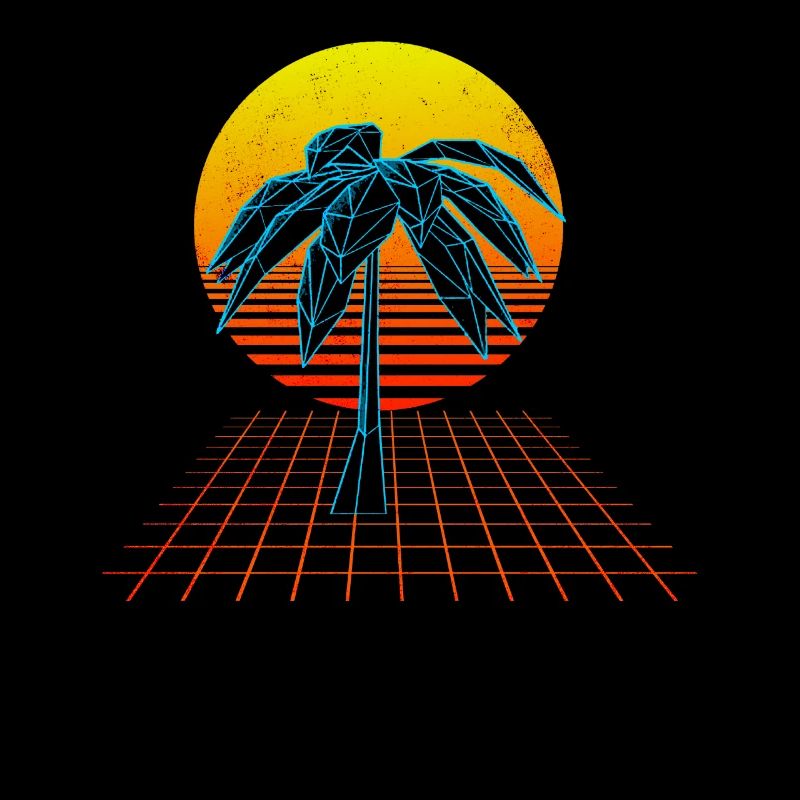 Vaporwave Sun Palm