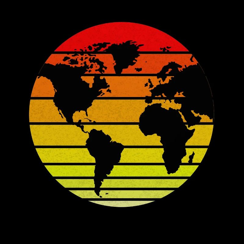 Globe, earth, in retro vintage look. Globe