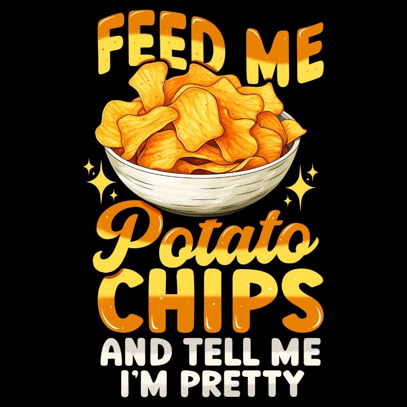 Nourrissez-moi de chips drôle de collations de pommes de terre citation