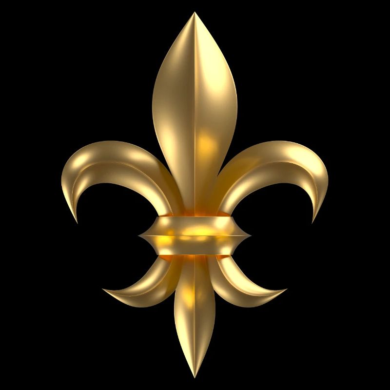 Fleur de Lys / Fleur de Lis 3D-Gold Look