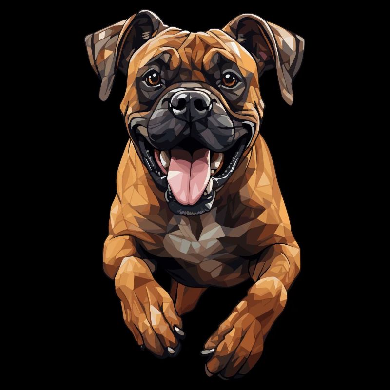 Boxer im Sprung Polygon Design