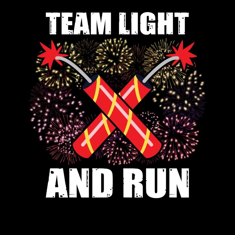 Team light and run pyrotechnics firecrackers fireworks