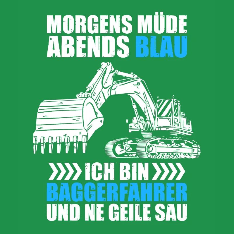 Morgens müde Baggerführer Baggerfahrer Bagger