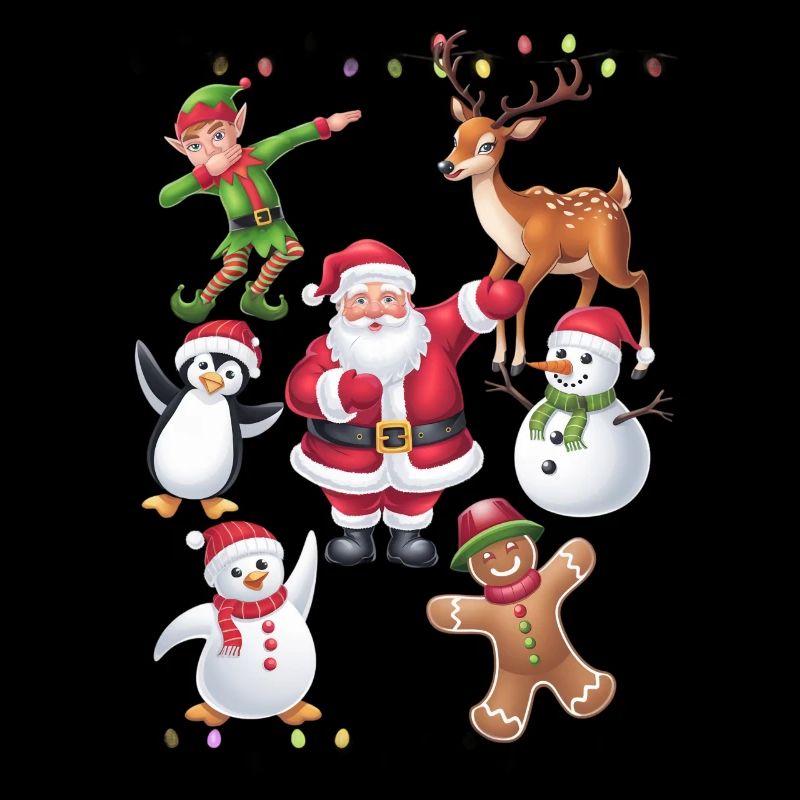 Dabbing Père Noël Amis Elfe Escouade de Noël Pyjama