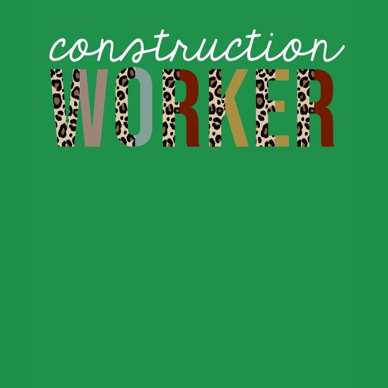 Construction Worker Leopard Print Funny Gift