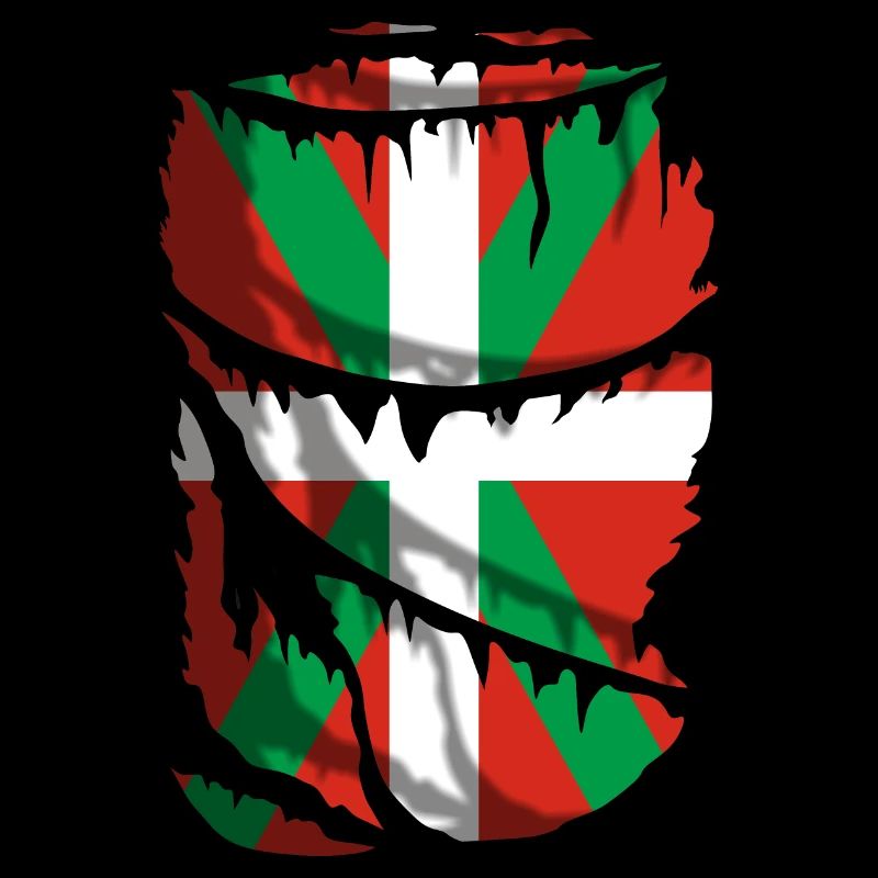 Drapeau d’Euskadi brisé. Ikurriña