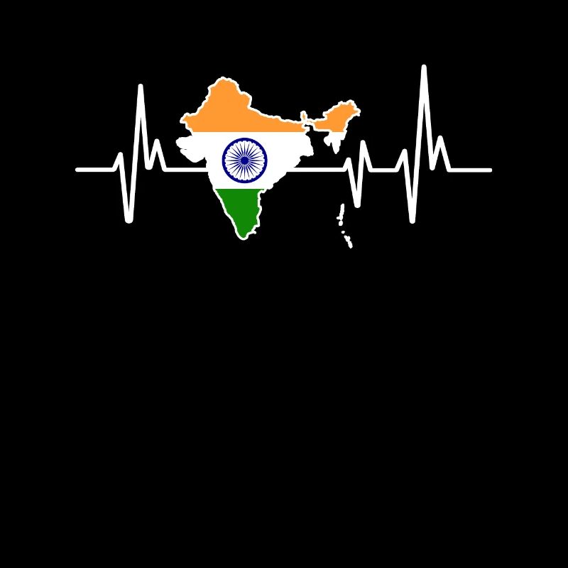 Heartbeat Design Drapeau indien Inde Inde