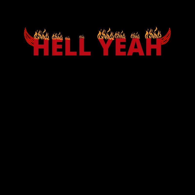 Hell Yeah Flames in Hell With Devil Horns