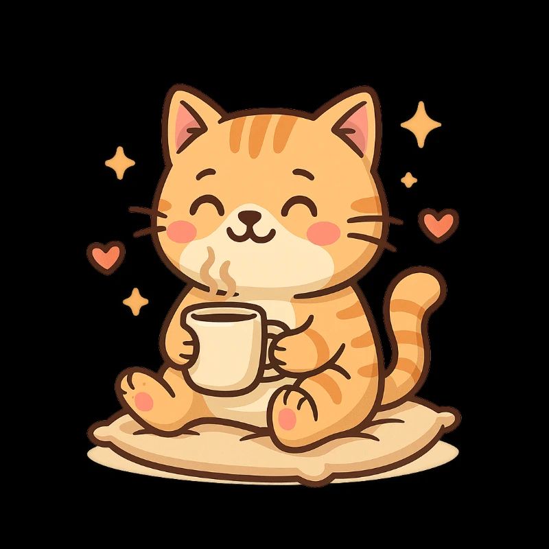 Chat de café mignon - Motif de chat amusant pour le café