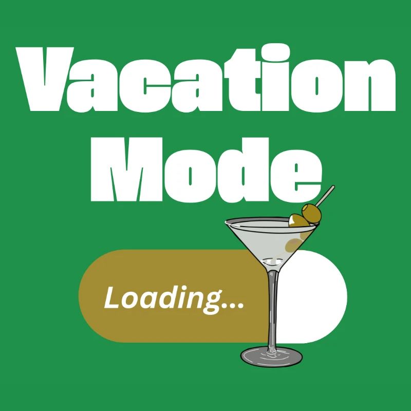 Vacation Mode On – Martini mit Ladebalken (hell)